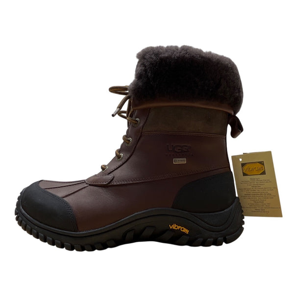UGG Men’s Brown Waterproof Leather W/ Sheepskin Collar Winter Boots Size 11-New