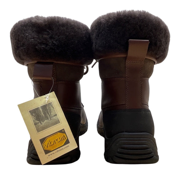 UGG Men’s Brown Waterproof Leather W/ Sheepskin Collar Winter Boots Size 11-New