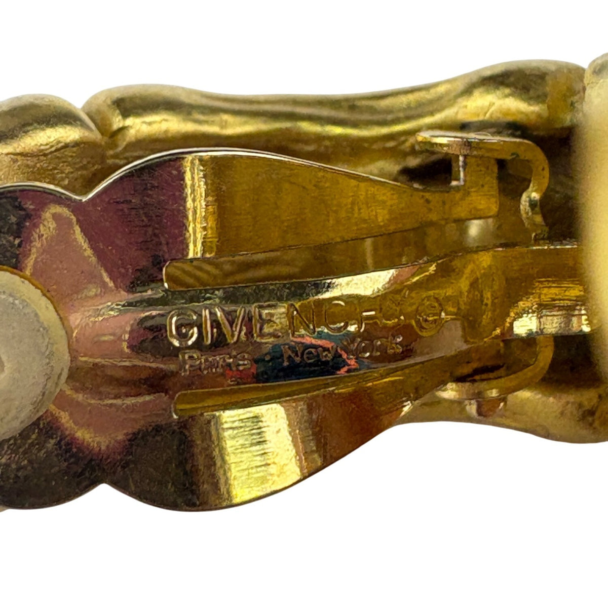 Givenchy Womens Gold Tone Bamboo Clip-On Earrings Statement Jewelry