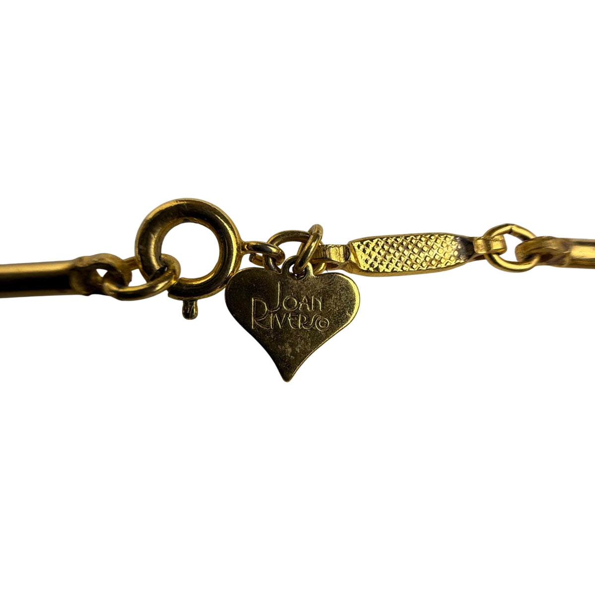 Joan Rivers Gold Tone Charm Necklace Enamel Heart Lockets Vintage Style Chain