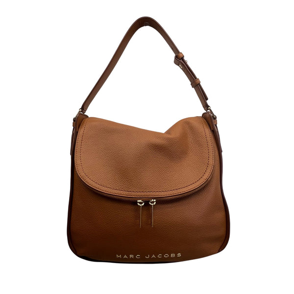 Marc Jacobs Brown Leather With Zip Closure & Adjustable Strap Hobo Shoulder Bag