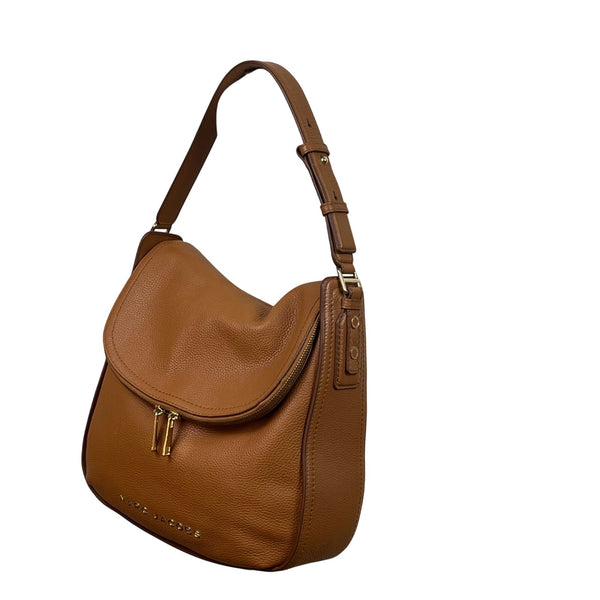 Marc Jacobs Brown Leather With Zip Closure & Adjustable Strap Hobo Shoulder Bag