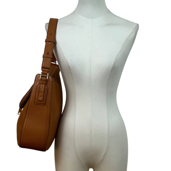 Marc Jacobs Brown Leather With Zip Closure & Adjustable Strap Hobo Shoulder Bag