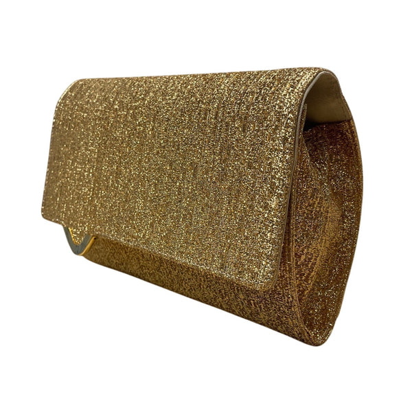 G. Castellari Gold Glitter With Metallic Accents Milano Evening Clutch Purse