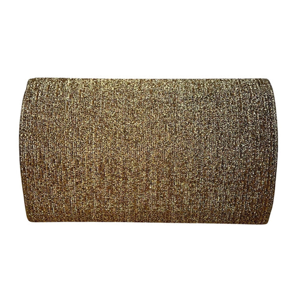 G. Castellari Gold Glitter With Metallic Accents Milano Evening Clutch Purse