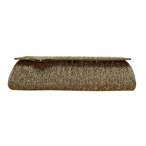 G. Castellari Gold Glitter With Metallic Accents Milano Evening Clutch Purse