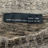 Zara Womens Long Sleeve Sweater Brown Ribbed Hem Light Knit Fabric Size Medium