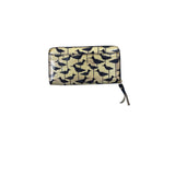 Kate Spade New York Bird Print Zip-Around Wallet Beige & Navy