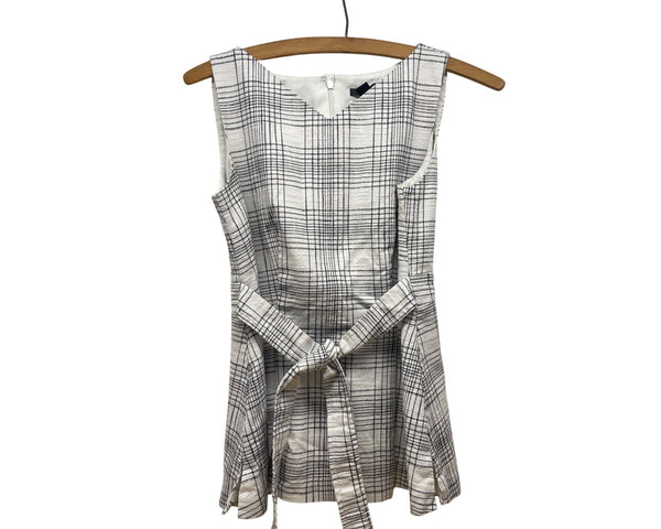 Ann Taylor Womens Plaid Belted Sleeveless Dress Size 00P