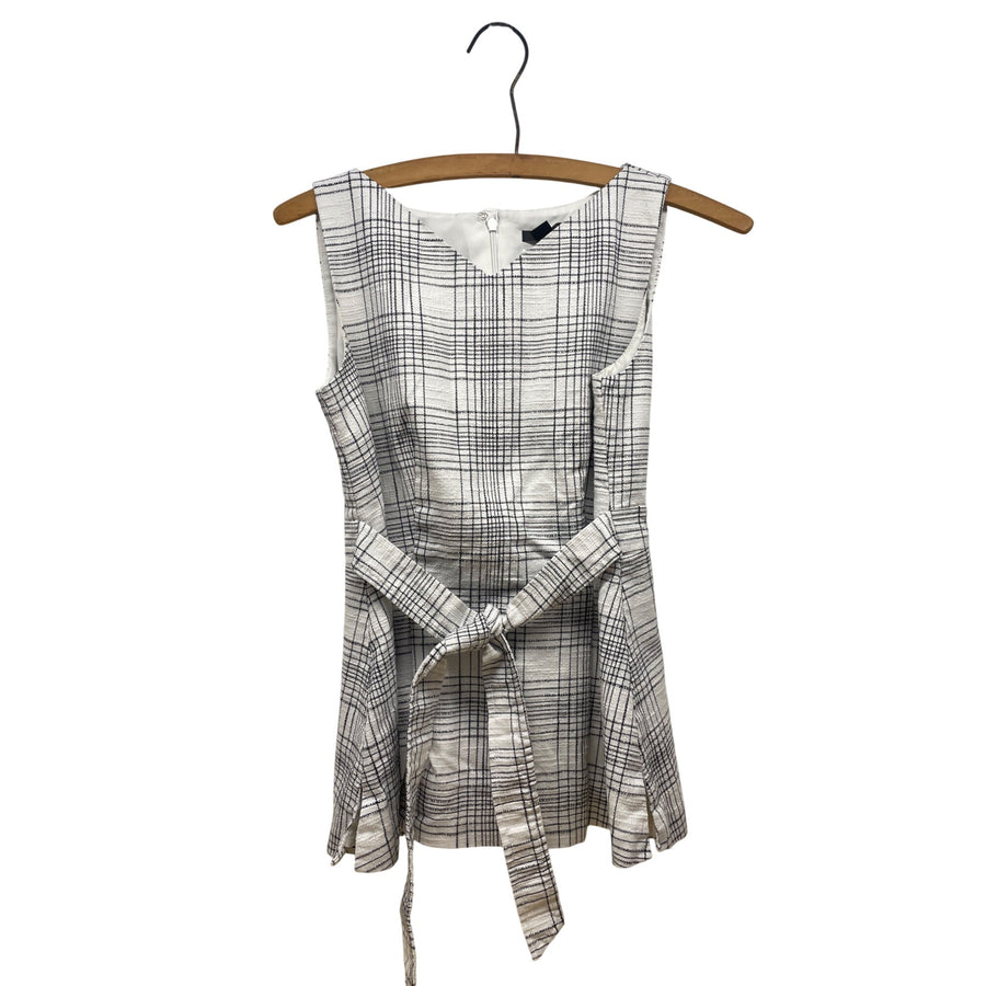 Ann Taylor Womens Plaid Belted Sleeveless Dress Size 00P