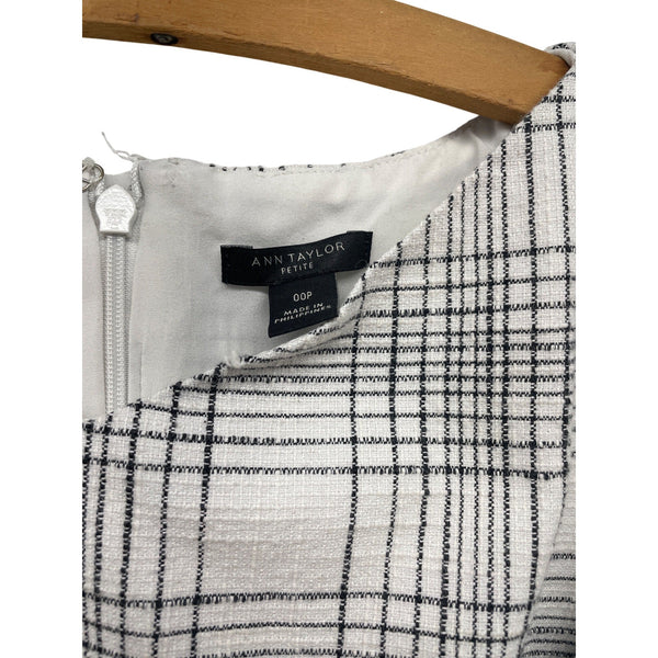 Ann Taylor Womens Plaid Belted Sleeveless Dress Size 00P