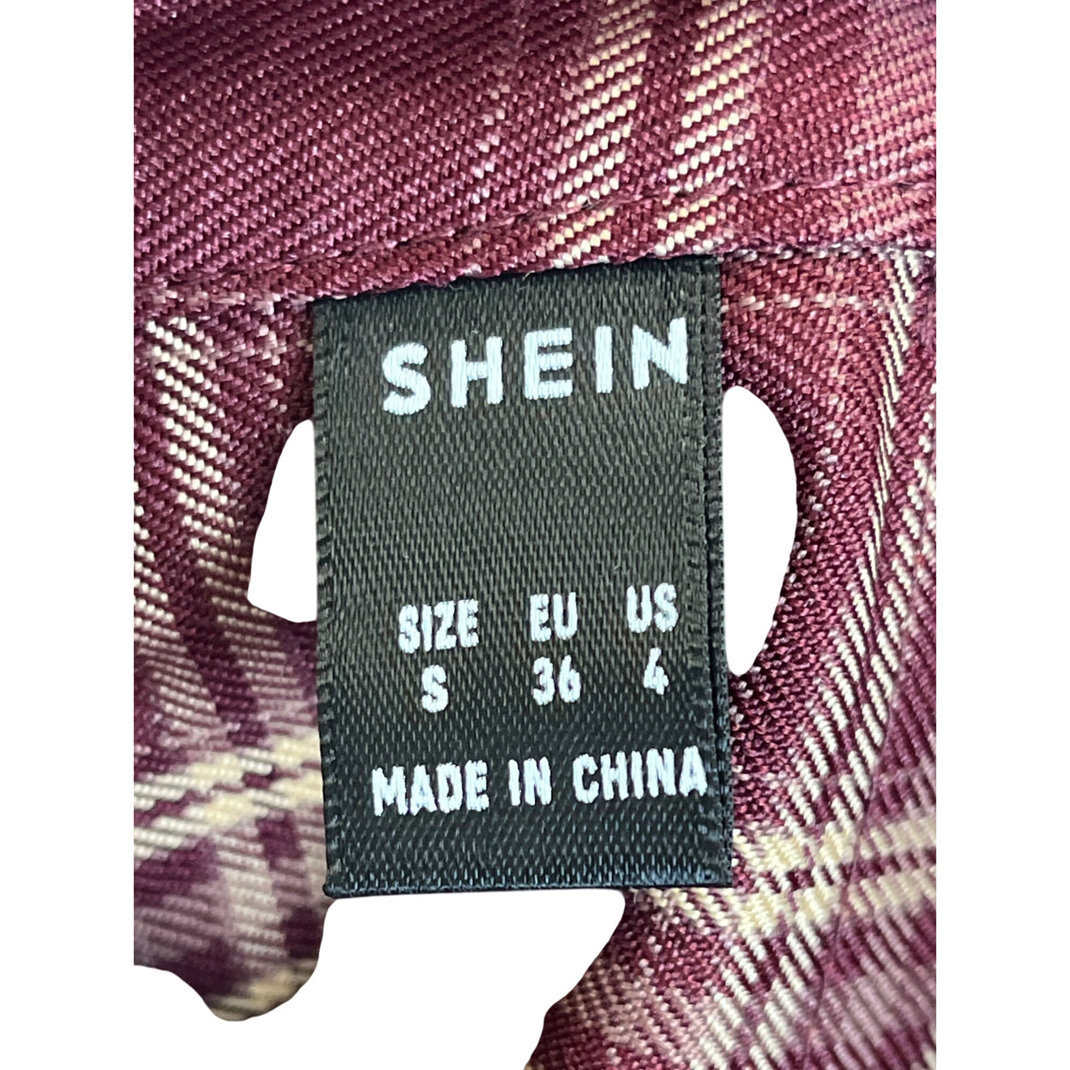 Shein Womens Burgundy Plaid Pleated Skirt Size Small