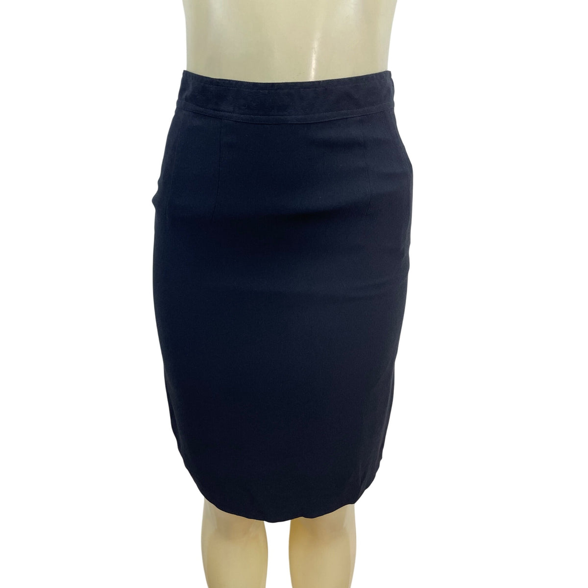 Finity Studio Women's Black Silk Pencil Skirt With Back Slit Size 4 - New