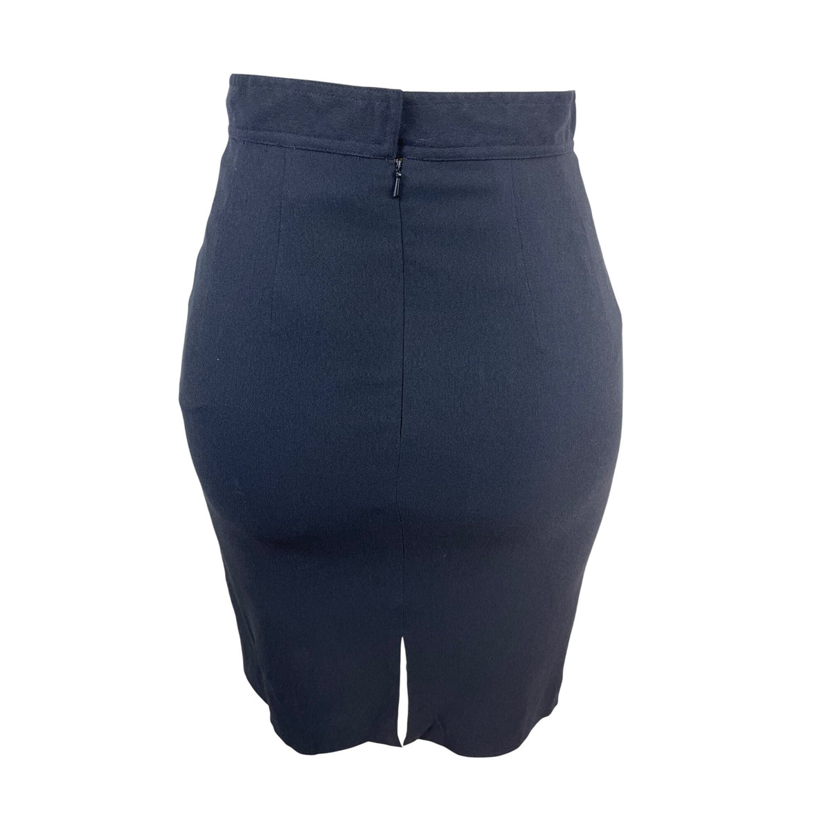 Finity Studio Women's Black Silk Pencil Skirt With Back Slit Size 4 - New
