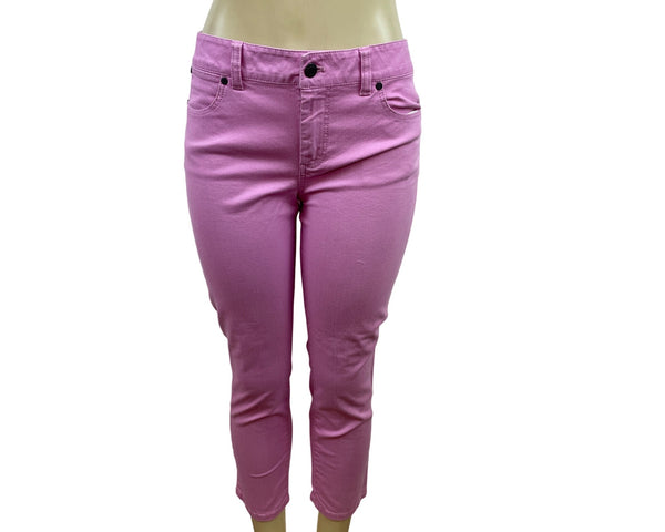 Talbots Signature Slim Crop Pants Womens Purple Stretch Sz 6/28 - New
