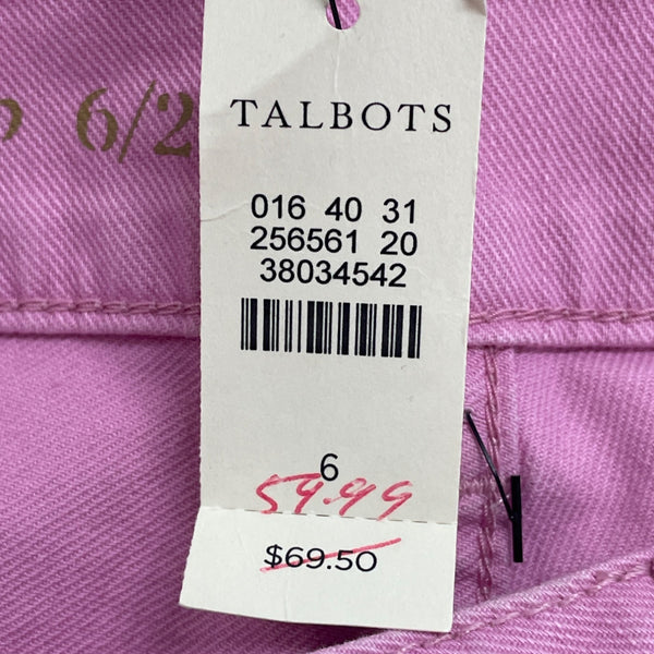 Talbots Signature Slim Crop Pants Womens Purple Stretch Sz 6/28 - New