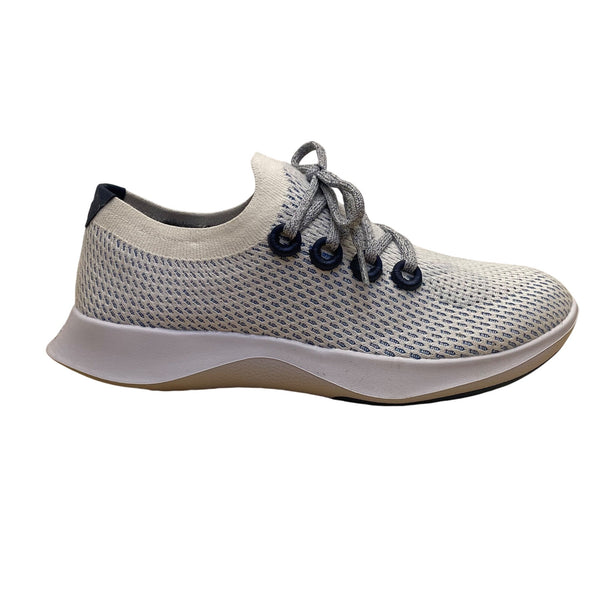 Allbirds Women’s White & Blue Knit Tree Dasher Lace-Up Running Sneakers Sz 10.5