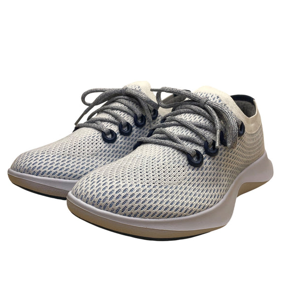 Allbirds Women’s White & Blue Knit Tree Dasher Lace-Up Running Sneakers Sz 10.5
