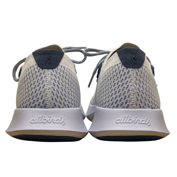Allbirds Women’s White & Blue Knit Tree Dasher Lace-Up Running Sneakers Sz 10.5