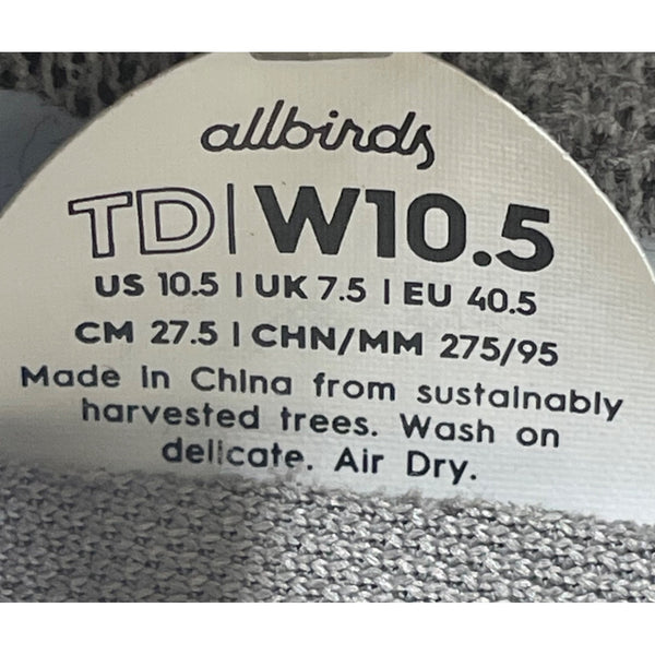 Allbirds Women’s White & Blue Knit Tree Dasher Lace-Up Running Sneakers Sz 10.5