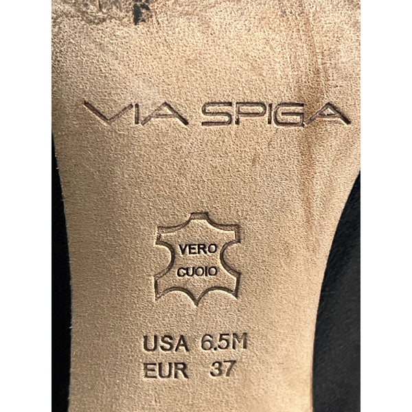 Via Spiga Womens Black Leather Pointed Toe Ankle Booties Size 6.5M