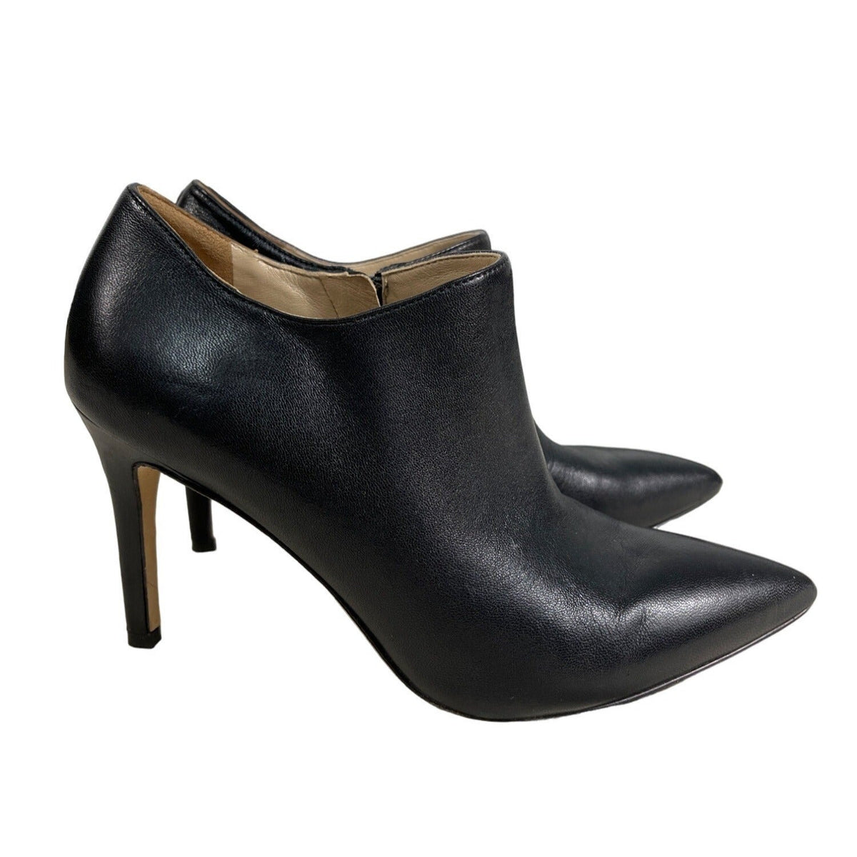 Via Spiga Womens Black Leather Pointed Toe Ankle Booties Size 6.5M