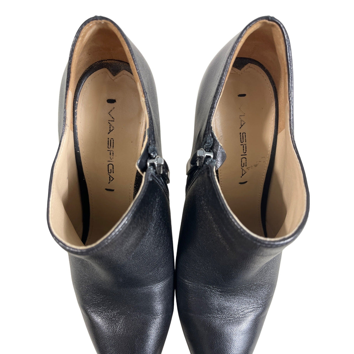 Via Spiga Womens Black Leather Pointed Toe Ankle Booties Size 6.5M