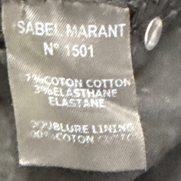 Isabel Marant Women’s Black Cotton-Elastane Embroidered Skinny Jeans Size 3