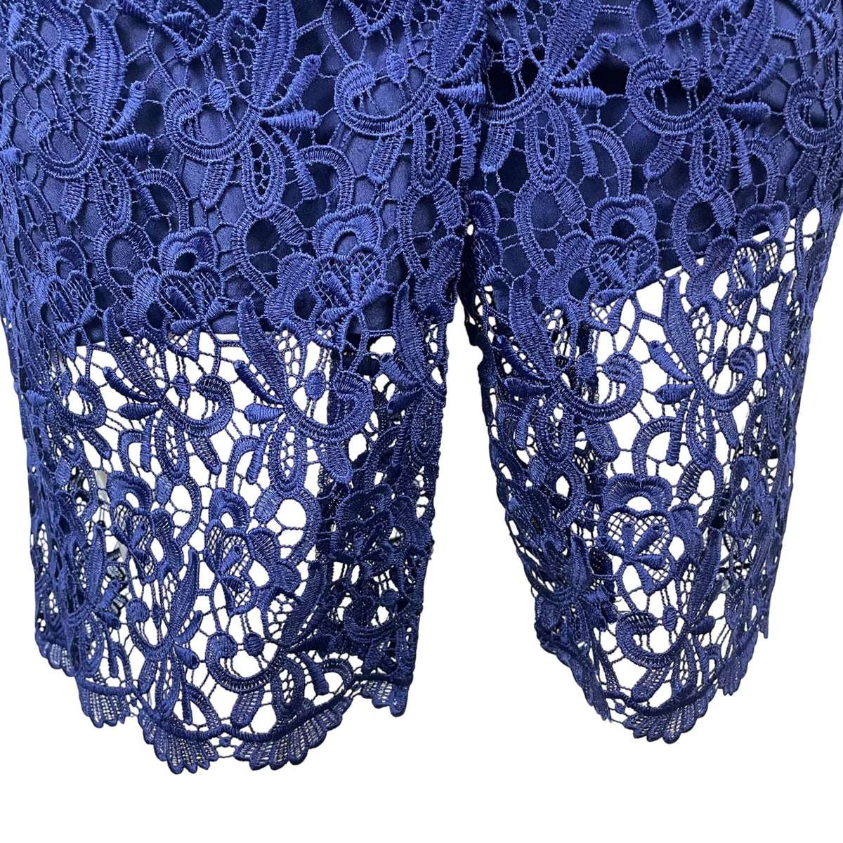 J.Crew Womens Navy Lace Sleeveless Dress Scalloped Hem Slim Fit Size 00