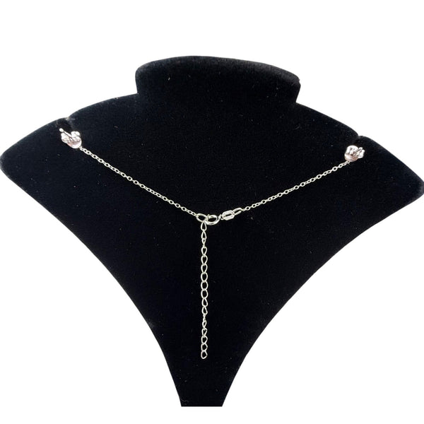 Citrine & Sterling Silver Necklace Earrings Set Thailand  Oval Cut Yellow Gemstones