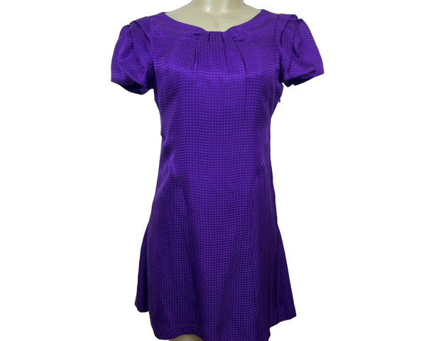 Banana Republic Women’s Purple Puff Sleeve Knee Length A-line Dress Size 0