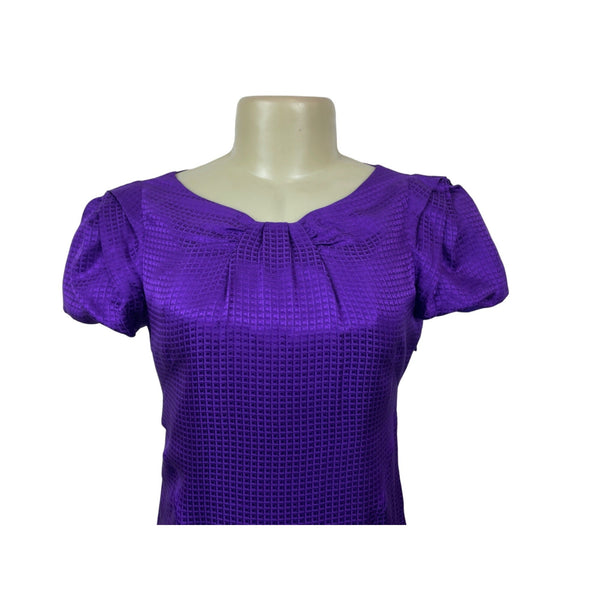 Banana Republic Women’s Purple Puff Sleeve Knee Length A-line Dress Size 0