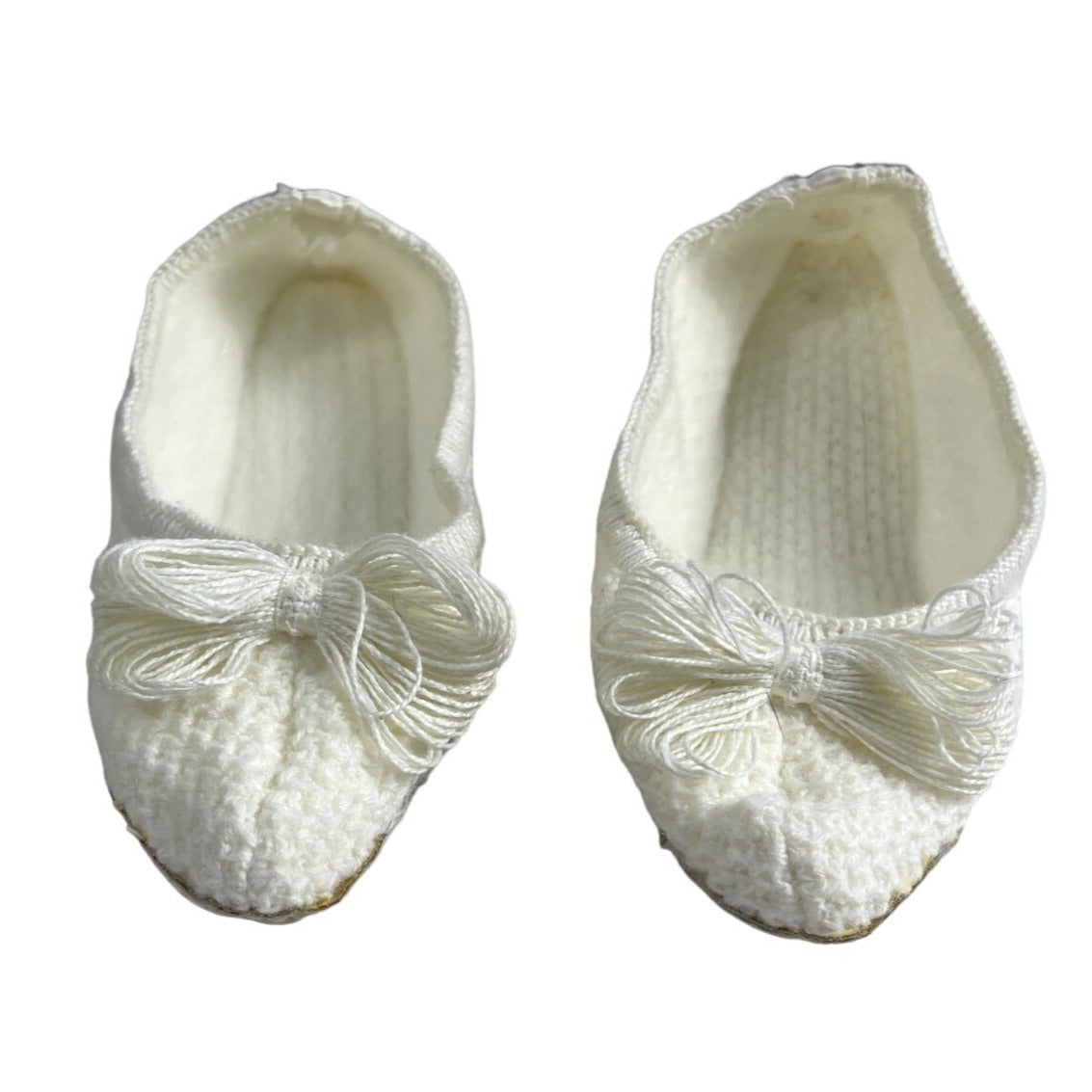 DearFoams Youth Girl's White Ballerina Slippers Sz 8-9