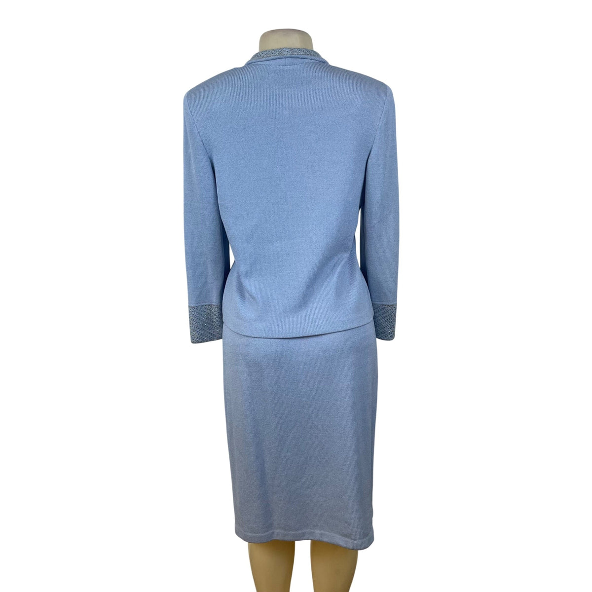 St. John Womens Light Blue Set Blazer Size 6 & Skirt Size 10