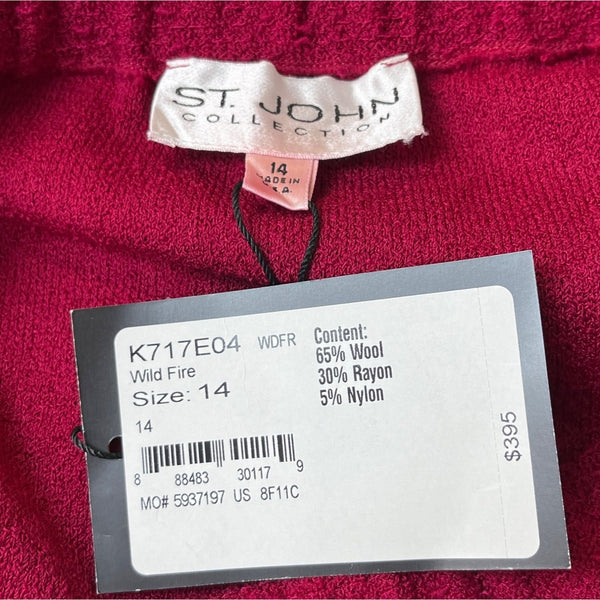 St. John Women's Red Pencil Skirt Size 14