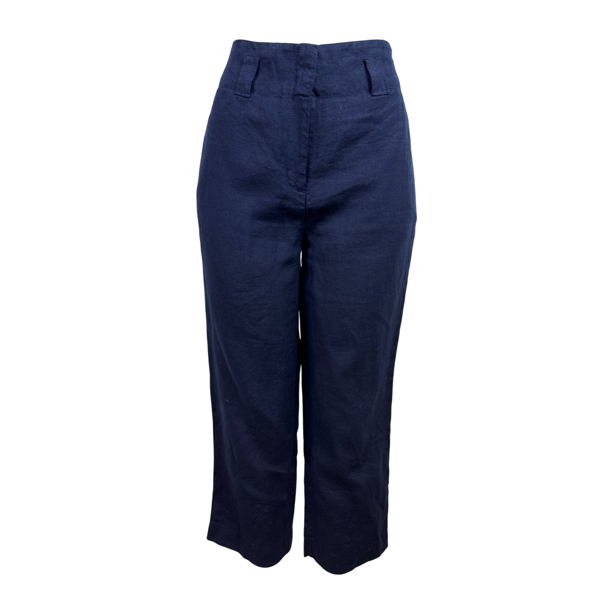 Chicos Womens Linen Blend Navy Blue Cropped Pants Size 6