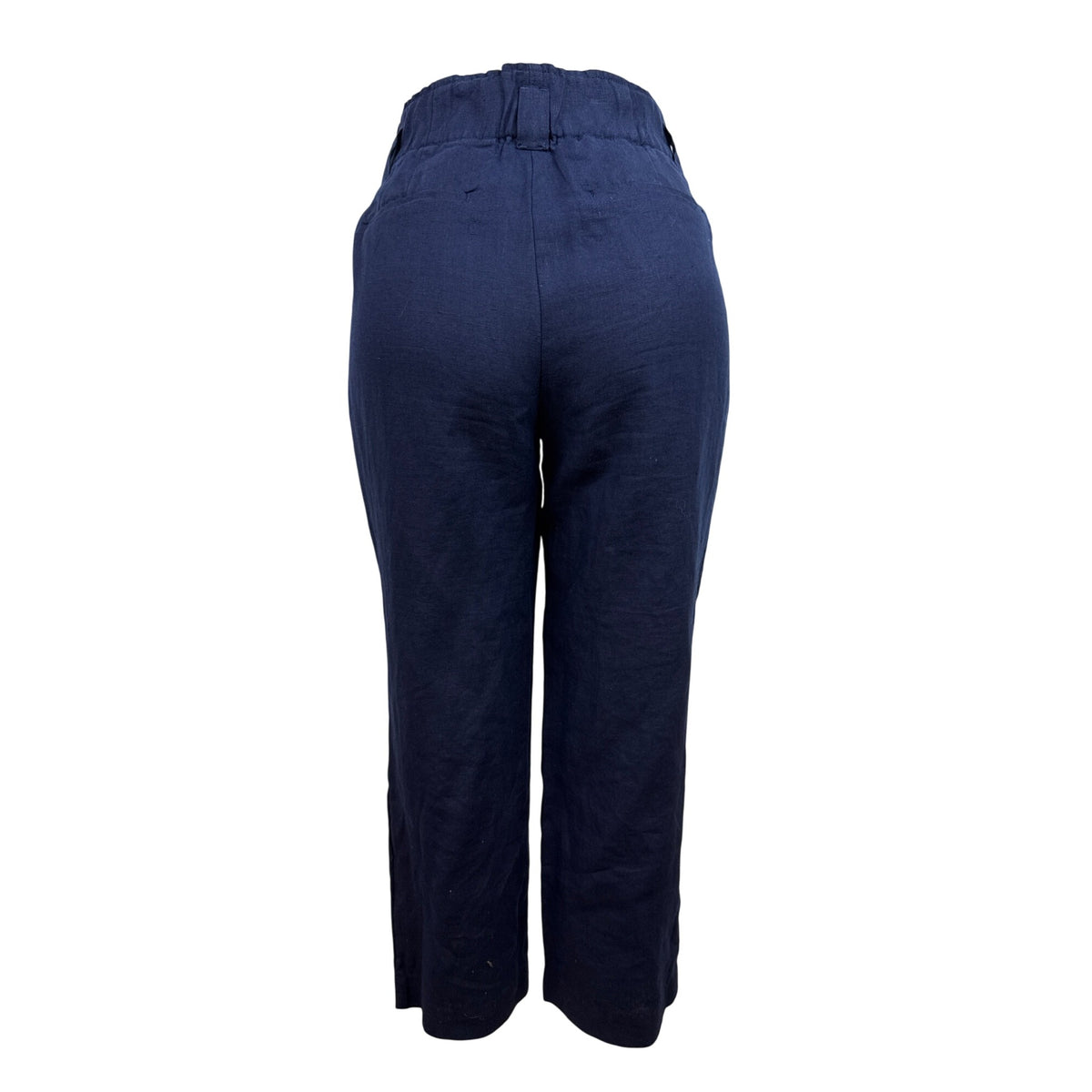 Chicos Womens Linen Blend Navy Blue Cropped Pants Size 6