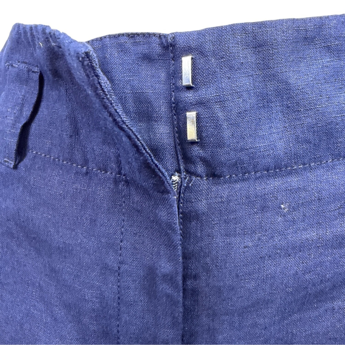 Chicos Womens Linen Blend Navy Blue Cropped Pants Size 6