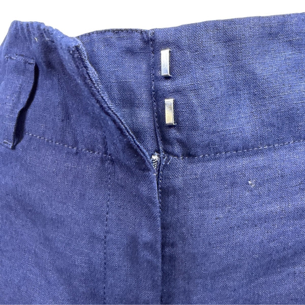 Chicos Womens Linen Blend Navy Blue Cropped Pants Size 6