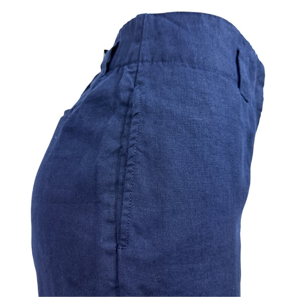 Chicos Womens Linen Blend Navy Blue Cropped Pants Size 6