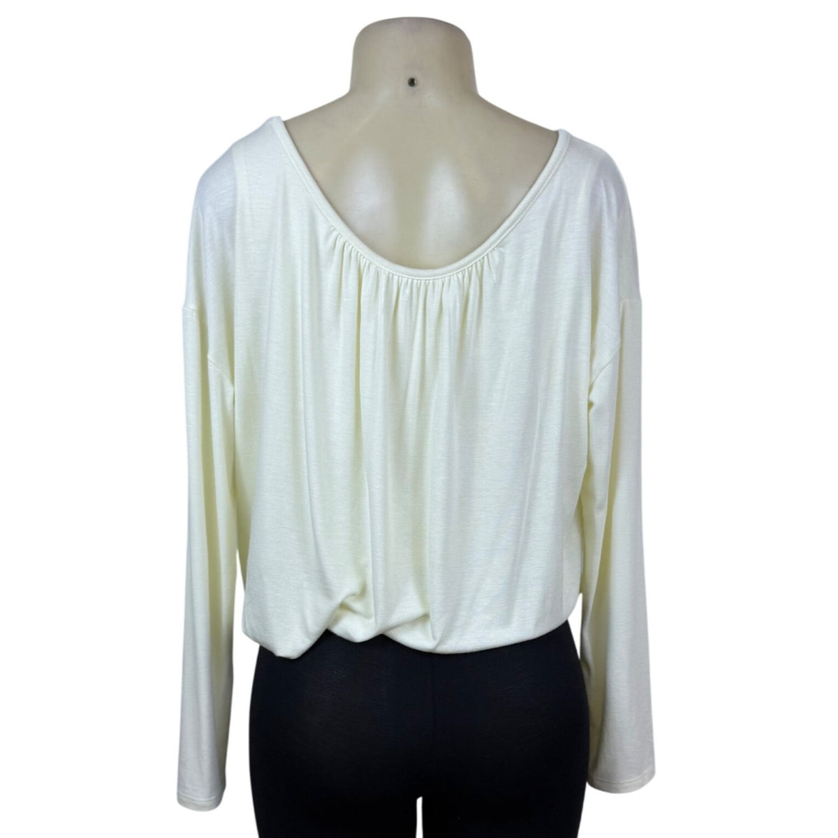 Maeve By Anthropologie Womens Off-White Long Sleeve Loose Fit Top Size M