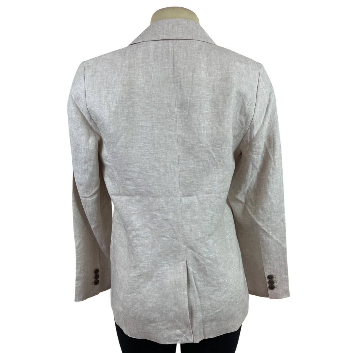 Talbots Women's Beige Linen Blend Blazer Jacket Size 8 Single Button Size 8