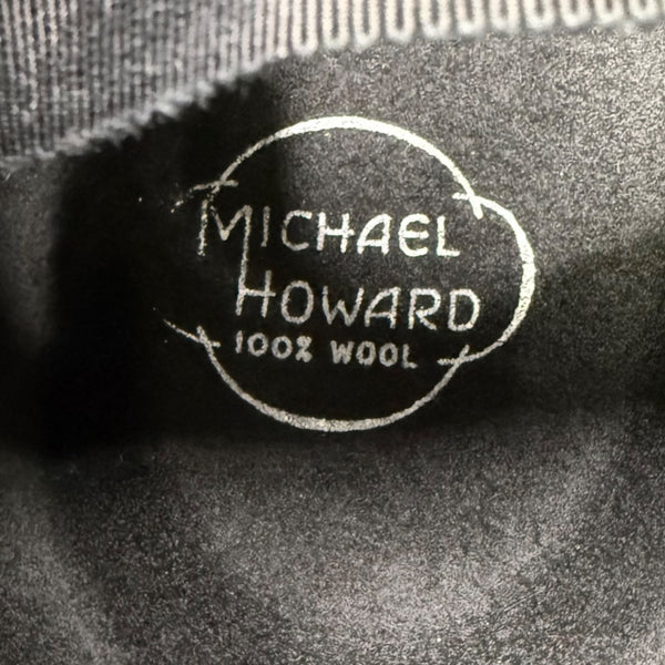 Michael Howard Womens Black Wool Wide-Brim Hat With Ribbon Band & Tied Scarf OS