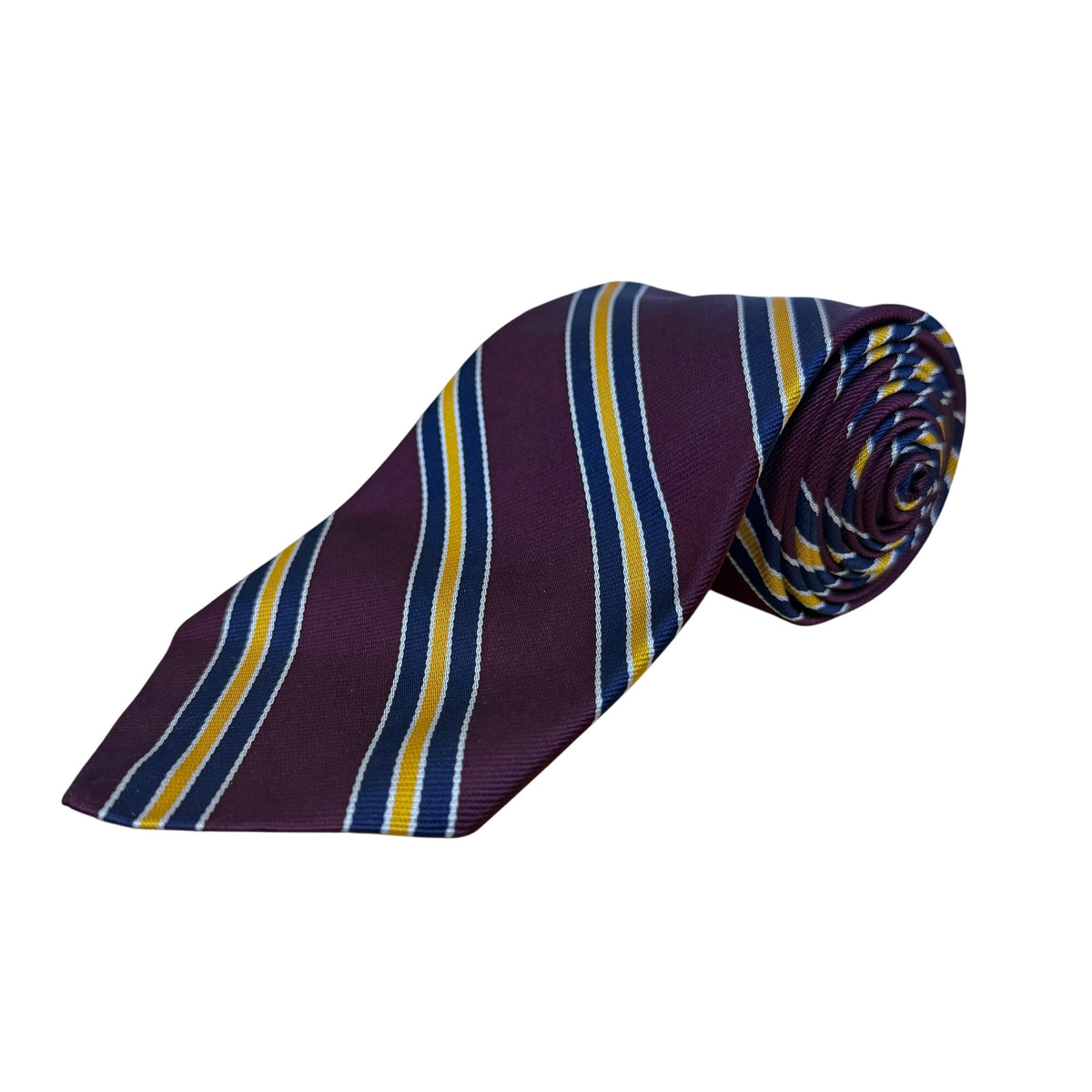 Vintage Brooks Brothers Purple Yellow & Navy All Silk Striped Tie Classic Finish