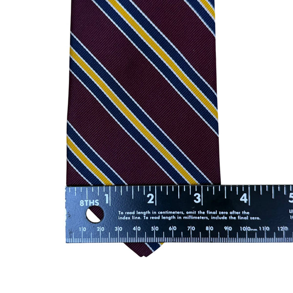 Vintage Brooks Brothers Purple Yellow & Navy All Silk Striped Tie Classic Finish
