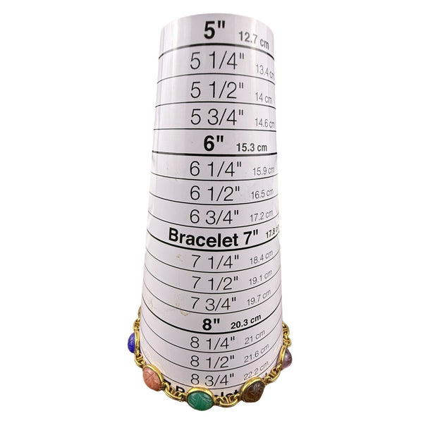 Multi Stone Gold Tone Scarab Bracelet Chain Link 8" Length 2012 Candies Design