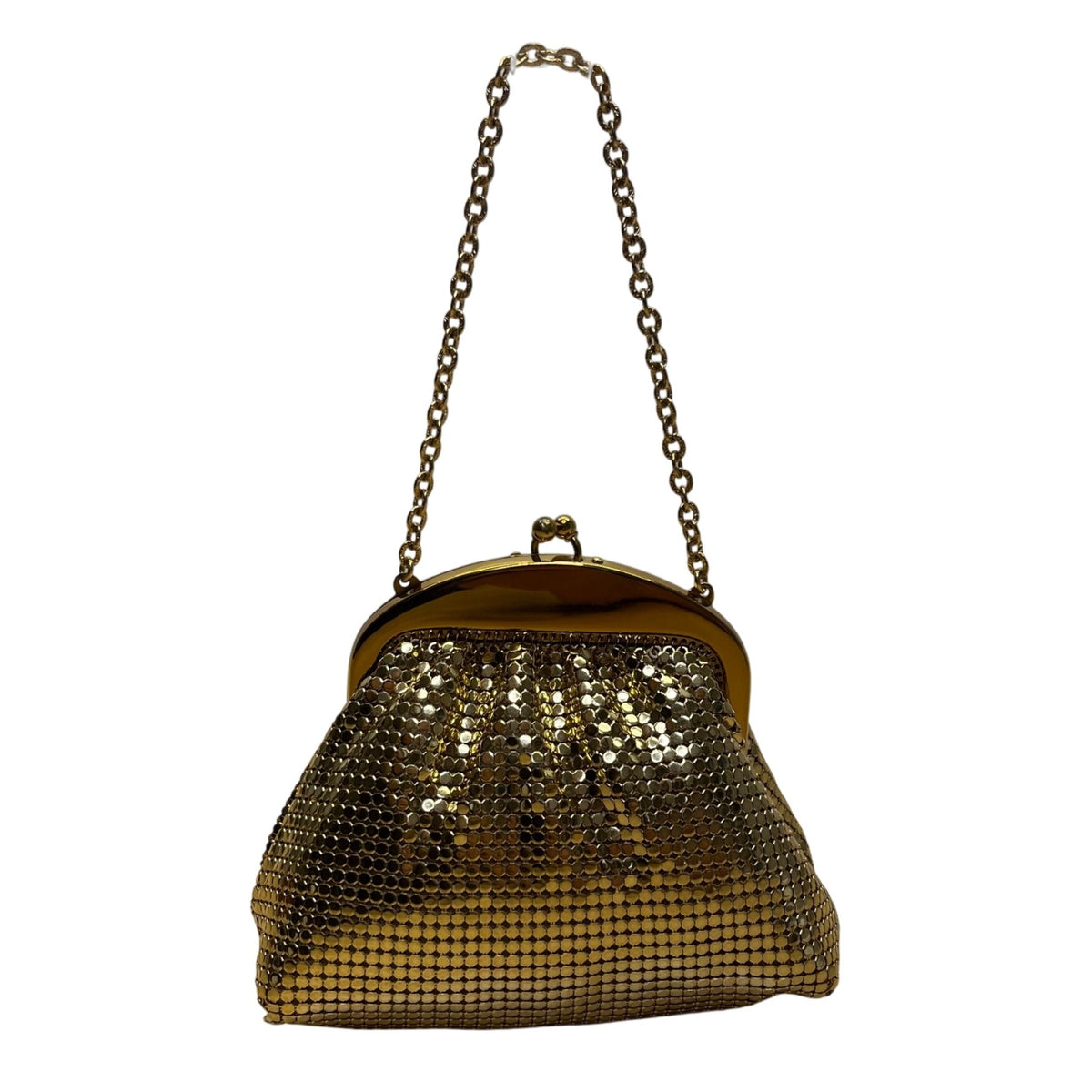 Whiting & Davis Co Women’s Gold Mesh Metal Frame Evening Coin Purse Size S