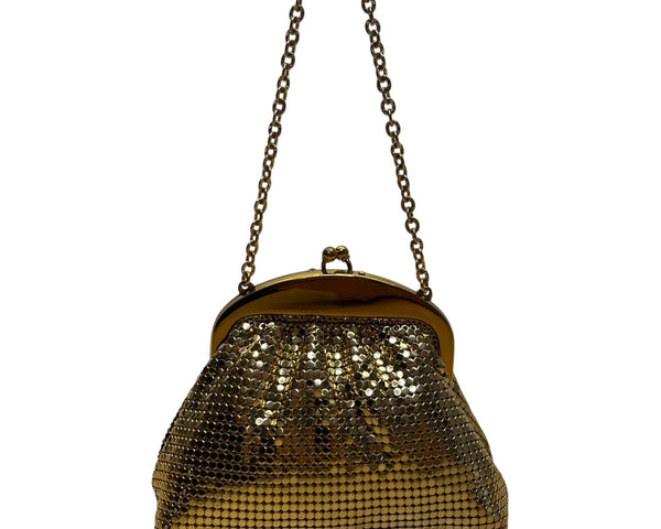 Whiting & Davis Co Women’s Gold Mesh Metal Frame Evening Coin Purse Size S