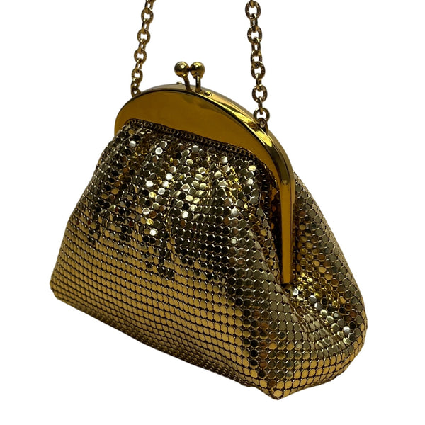 Whiting & Davis Co Women’s Gold Mesh Metal Frame Evening Coin Purse Size S