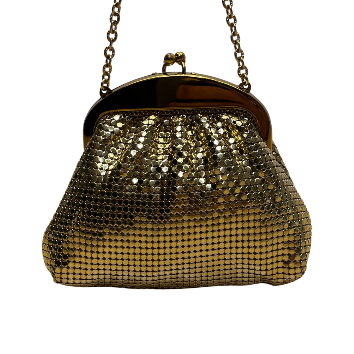 Whiting & Davis Co Women’s Gold Mesh Metal Frame Evening Coin Purse Size S